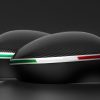 Abarth carbon-look mirror caps with Italian flag accent