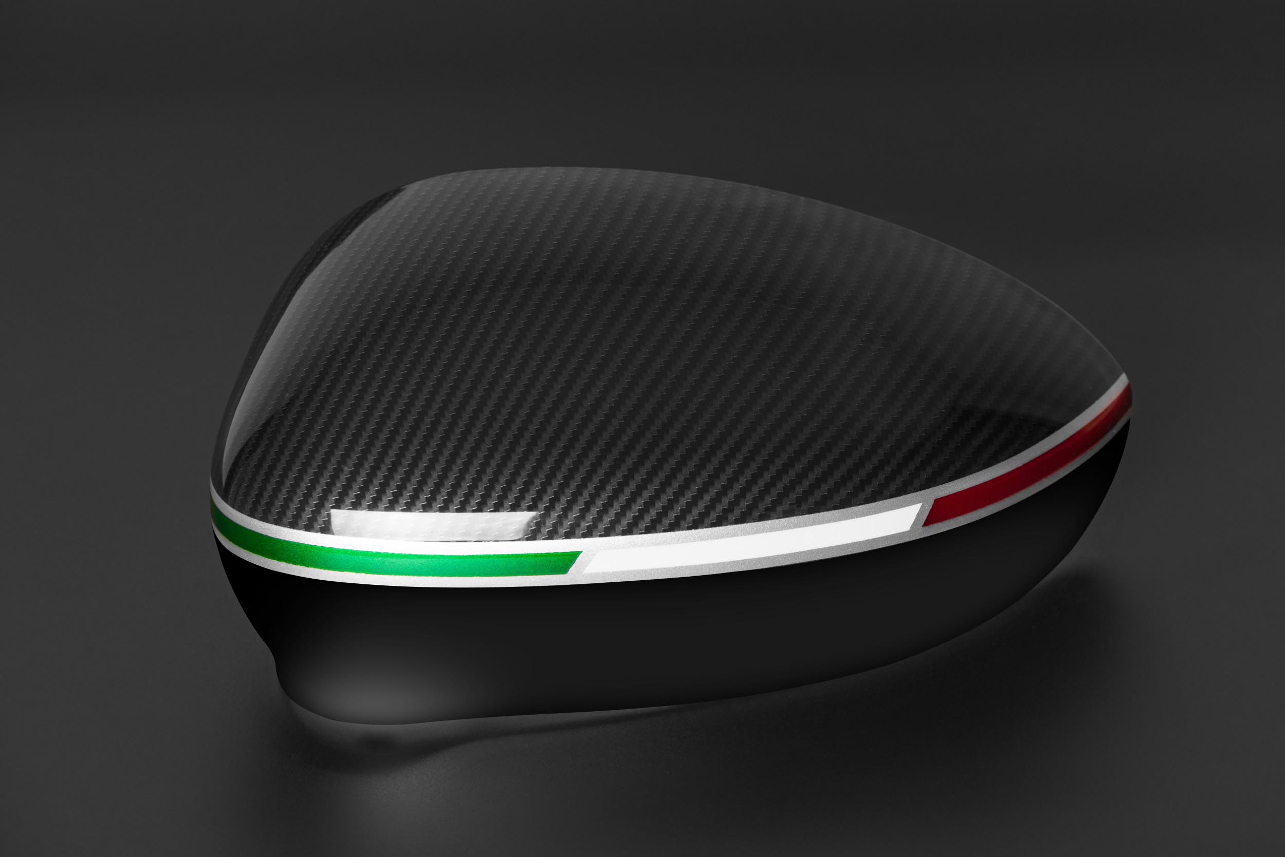 Abarth mirror caps carbon look italian flag tricolore