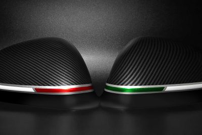 Pair of carbon-look mirror caps for MiTo/Giulietta