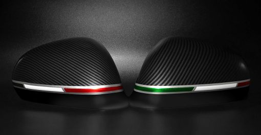 Pair of carbon-look mirror caps for MiTo/Giulietta