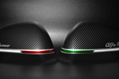 Pair of carbon-look mirror caps for Giulietta/159/MiTo