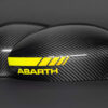abarth carbon mirror caps with yellow stripe