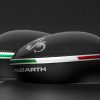 Abarth carbon-look mirror caps with Italian flag and scorpion