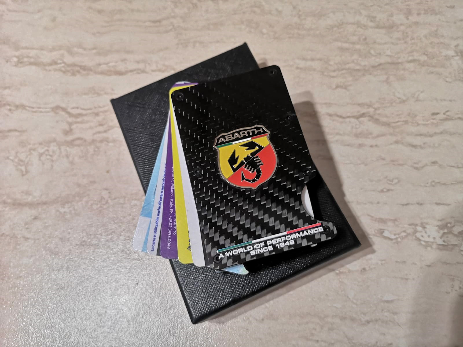 abarth carbon fiber wallet