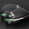 Abarth mirror caps carbon look scorpio flag 595 inscription (4) Pair of carbon-look mirror caps for Abarth 595