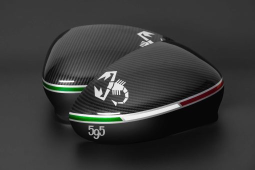 Pair of carbon-look mirror caps for Abarth 595