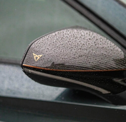 cupra formentor real carbon mirror caps with copper logo