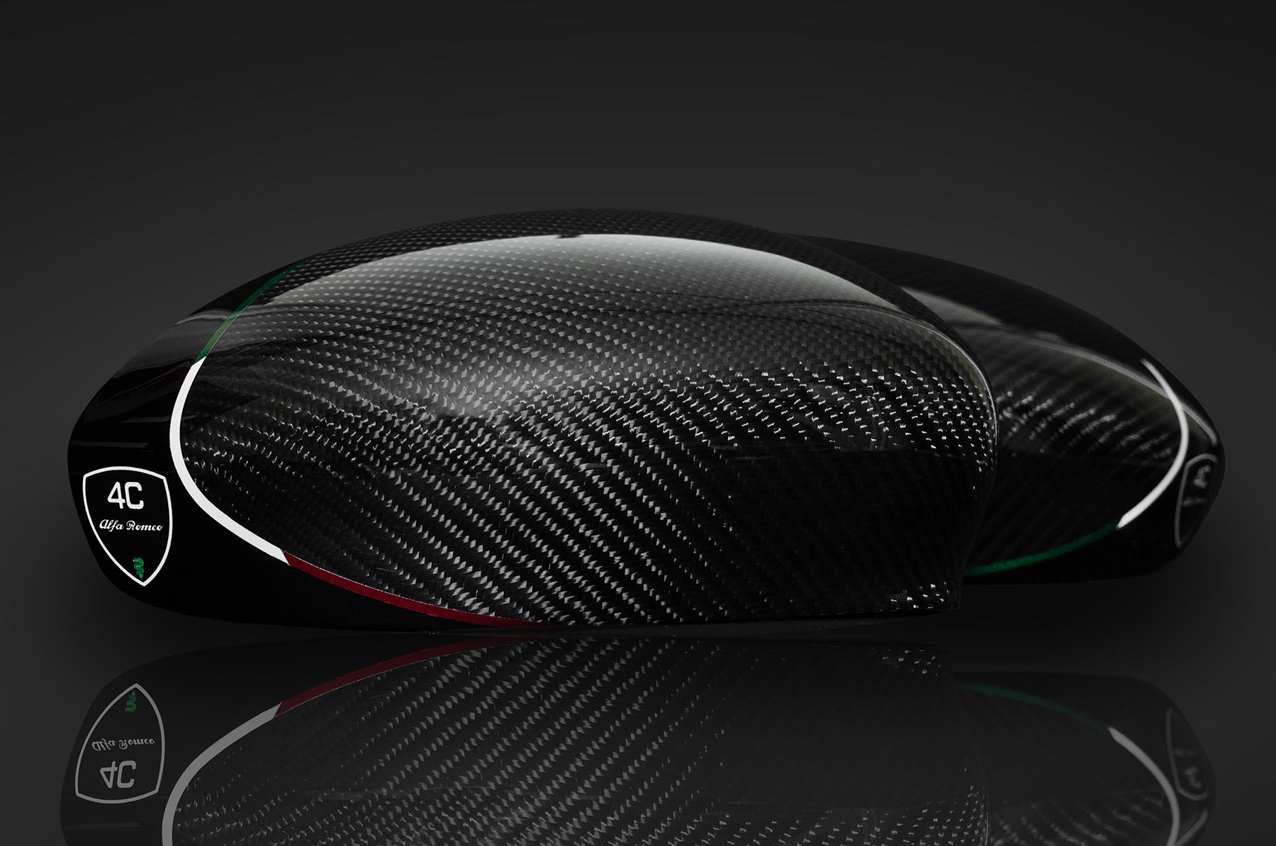 alfa romeo 4c custom carbon mirror caps with italia flag