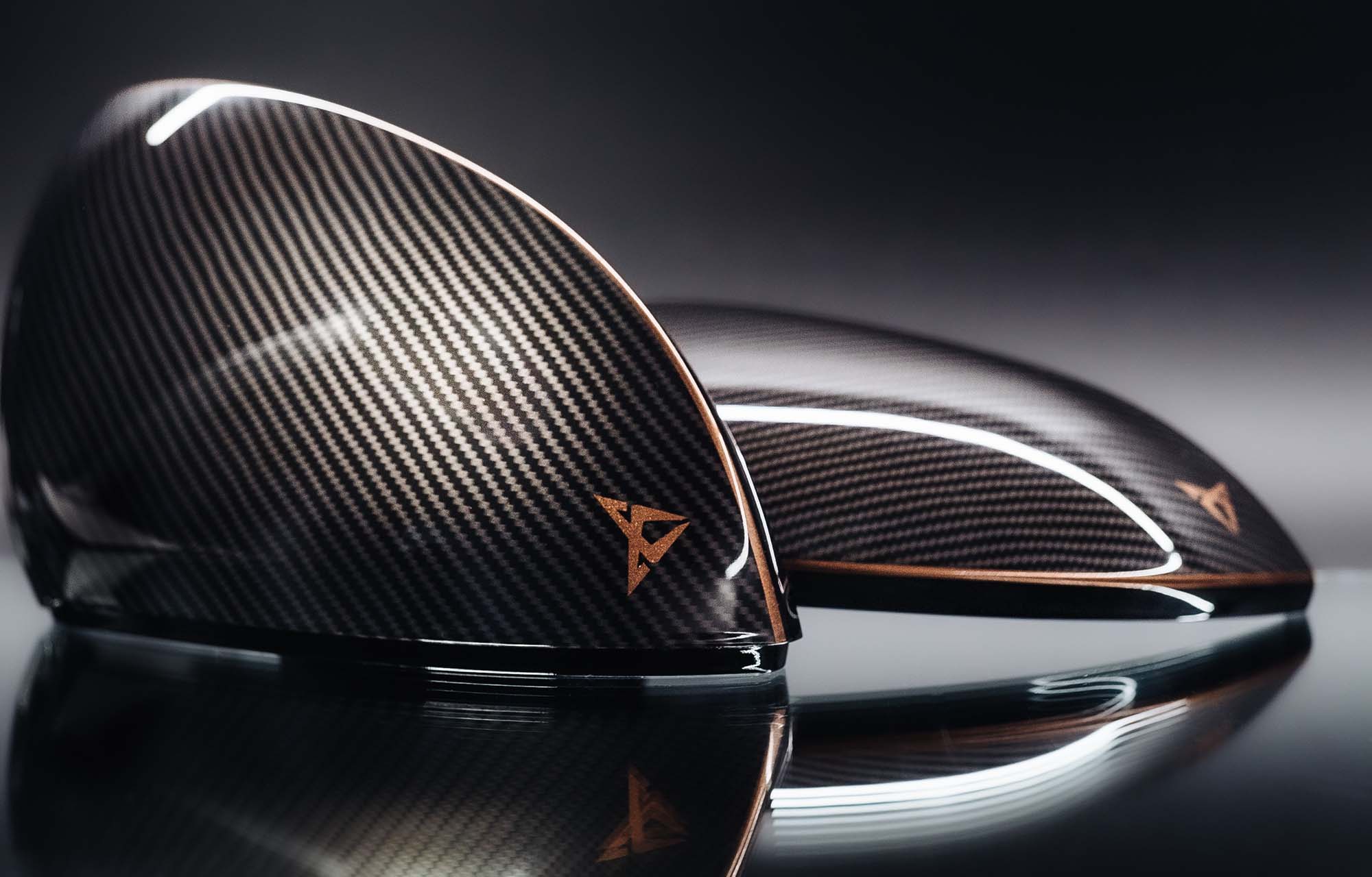 cupra born original copper logo mirror caps cupra born original copper logo mirror caps