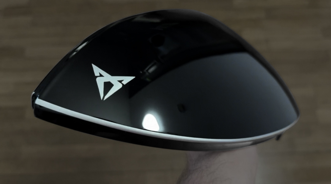 cupra born black and white mirror caps with logo