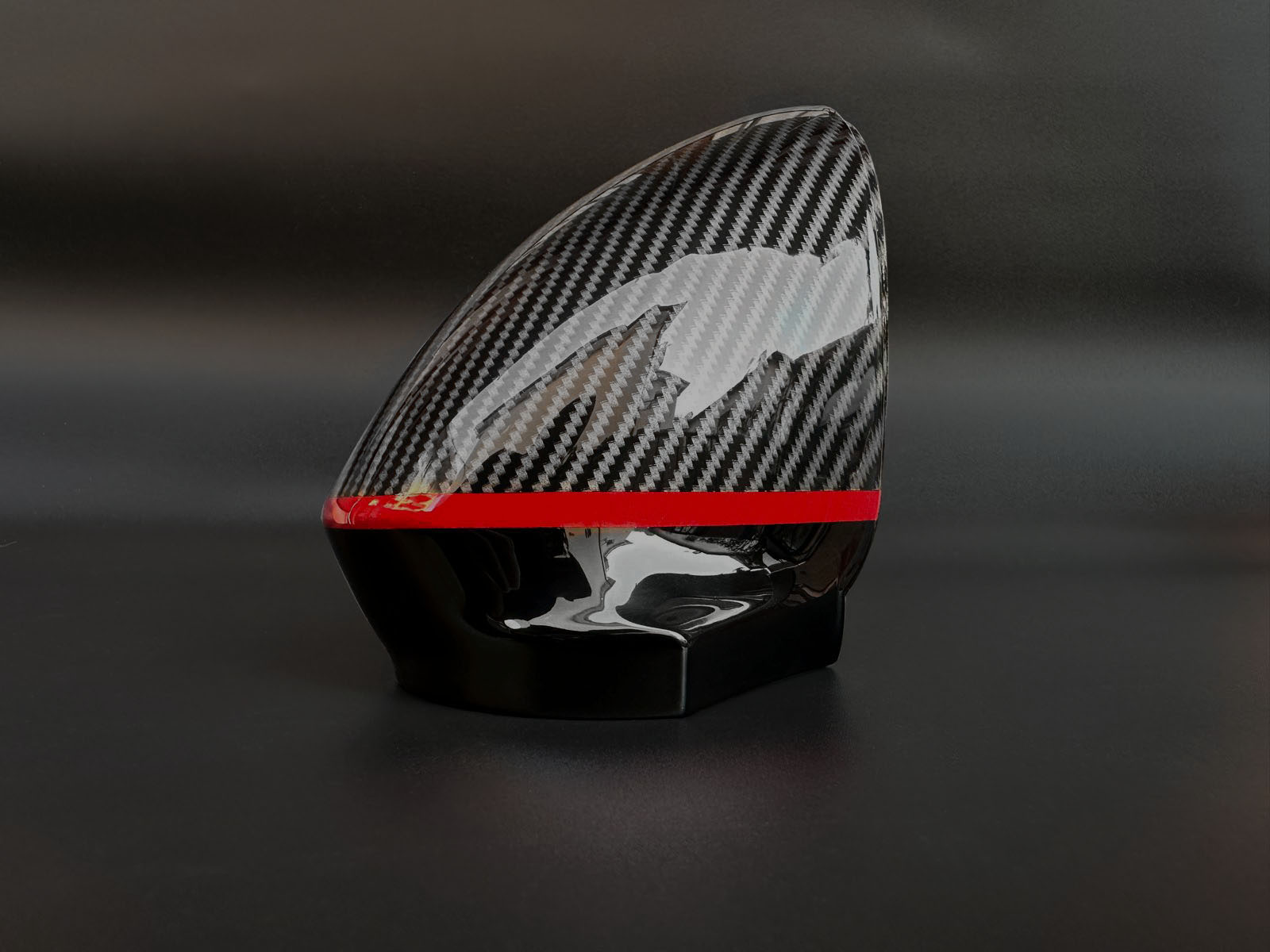 ALFA romeo carbon look miror caps with red stripe 3