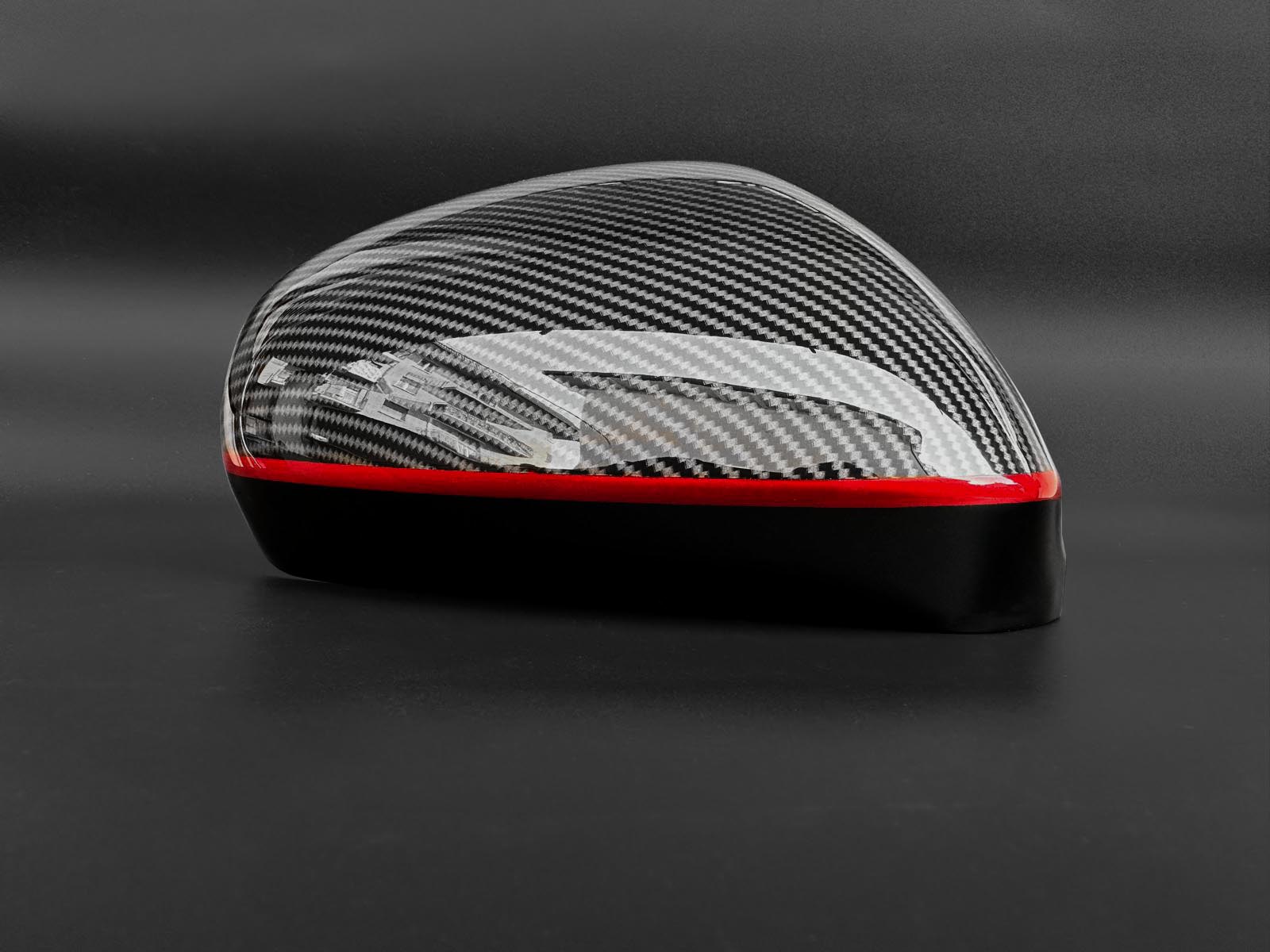 ALFA romeo carbon look miror caps with red stripe ALFA romeo carbon look miror caps with red stripe