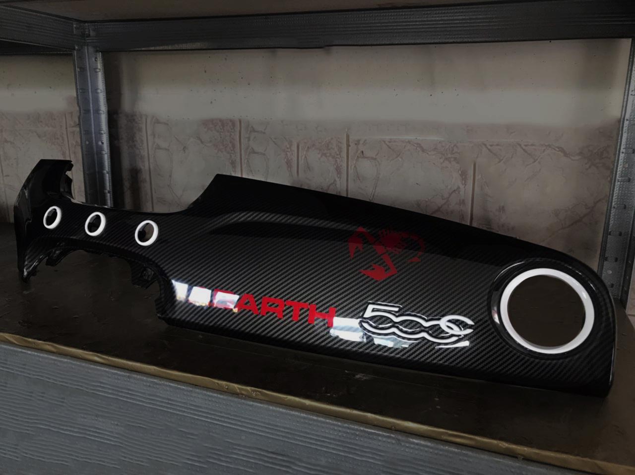 custom abarth dashboard red scorpion